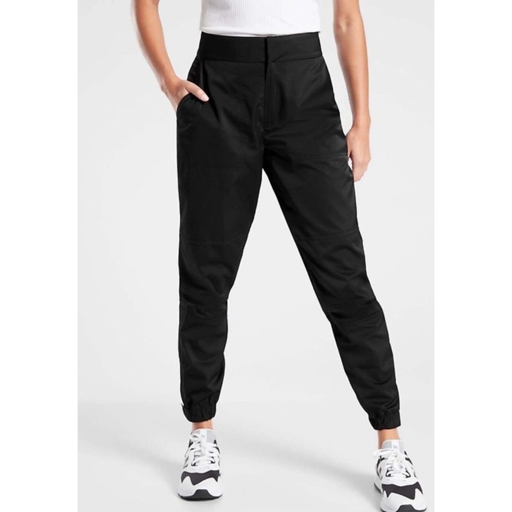Athleta Radiant Activewear Sporty Semi-Fitted Jogger Tapered Leg Shinny Fabric 2